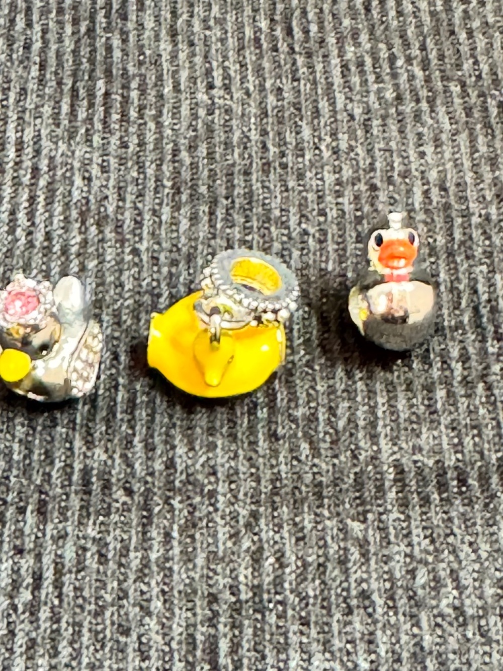 Princess Cruise Silver Rubber Duck Set of 3 Charms